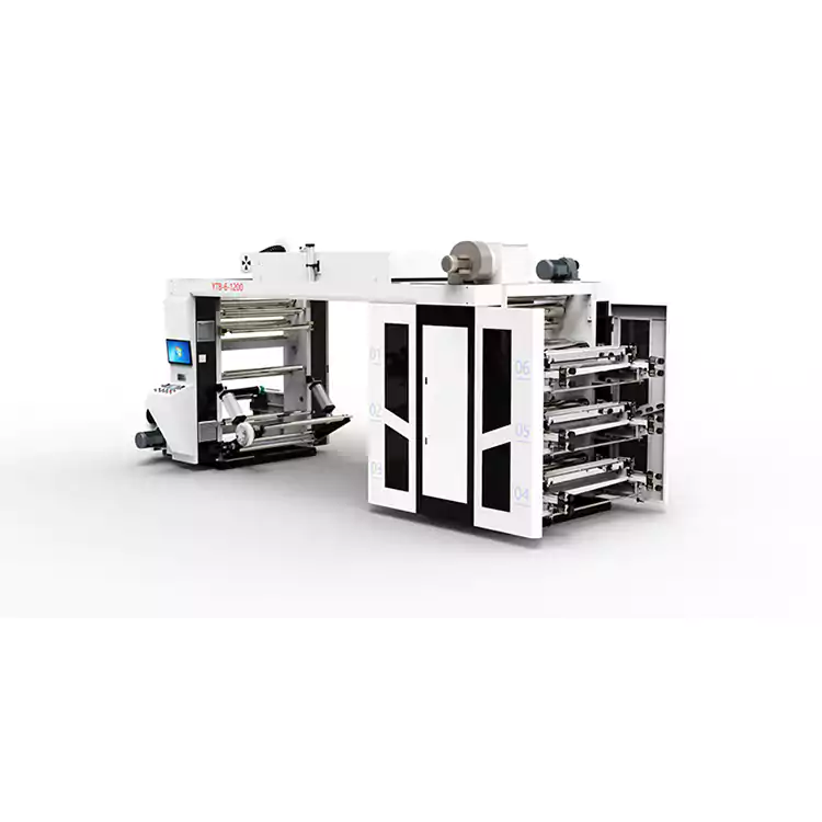 High Speed Flexographic Printer Multiple Colors Plastic Bag Stack Type Printing Machine