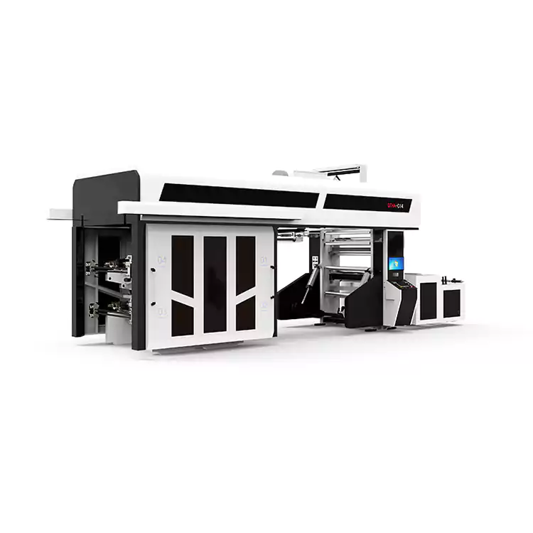 High-Speed Four-Colour Flexographic Printing Press with Satellite System for Kraft Paper Printing